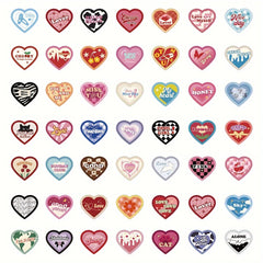 50pcs Love Heart Graffiti Stickers for Suitcases Laptop Helmet Scrapbook DIY