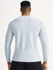 Men's Fleece Workout Shirt Active High Stretch Compression Base Layer