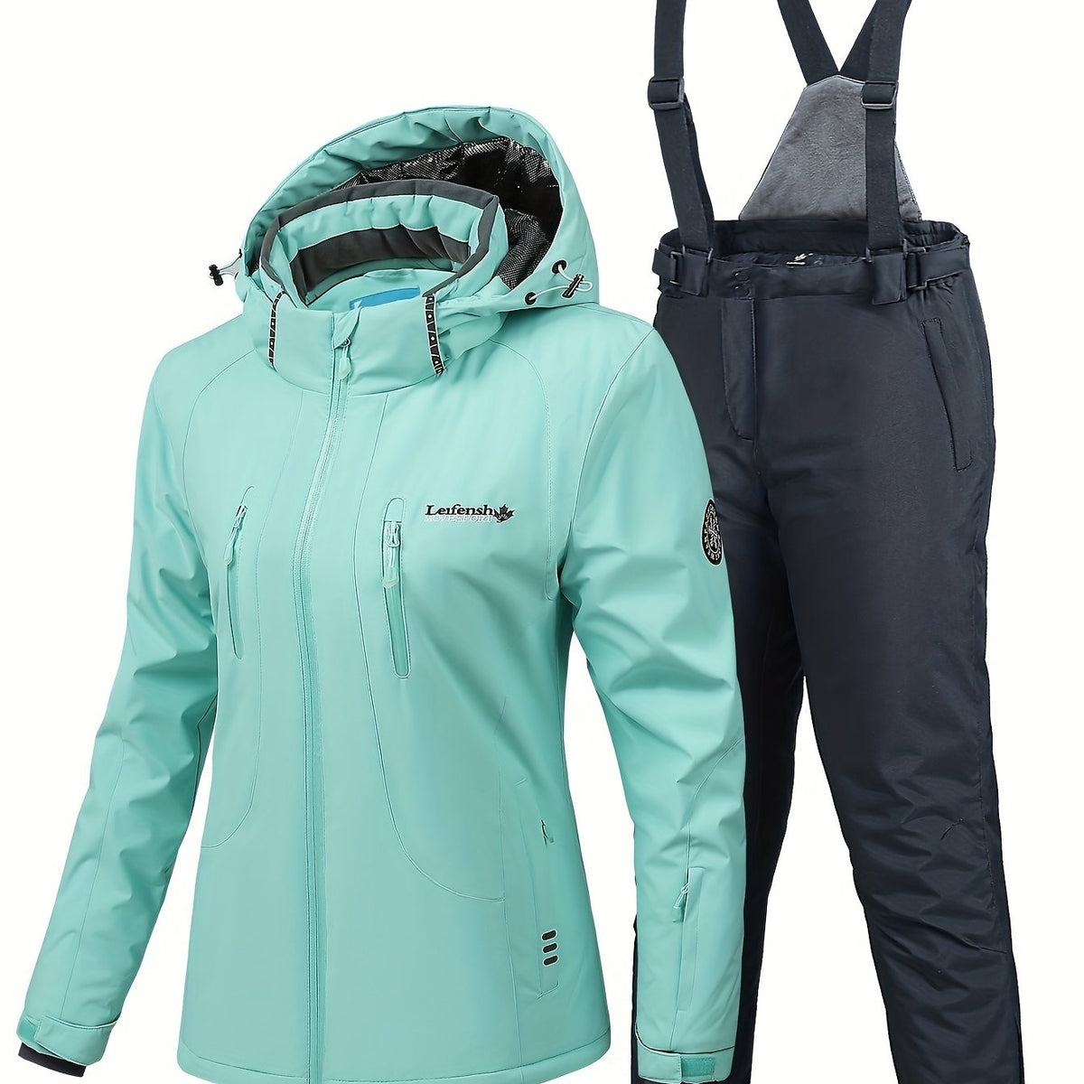 Windproof Ski Set Hooded Jacket & Trouser Women's Activewear