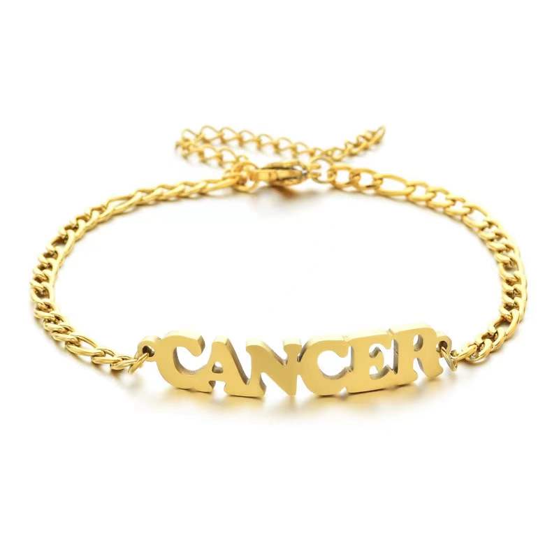 Stainless Steel Zodiac Letter Bracelet Gift