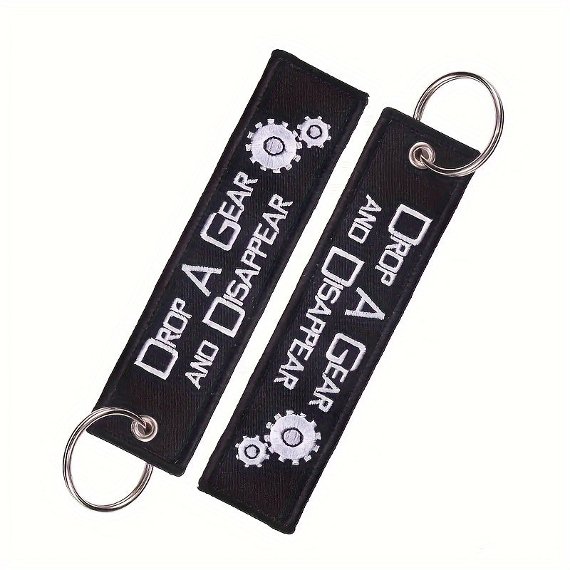 Motorcycle Key Chain Drop A Gear Embroidery Key Tag