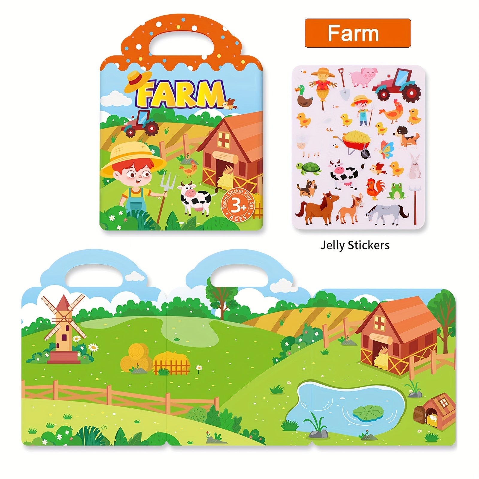 Waterproof Reusable Sticker Book Dinosaurs Animals Vehicles Educational Toys
