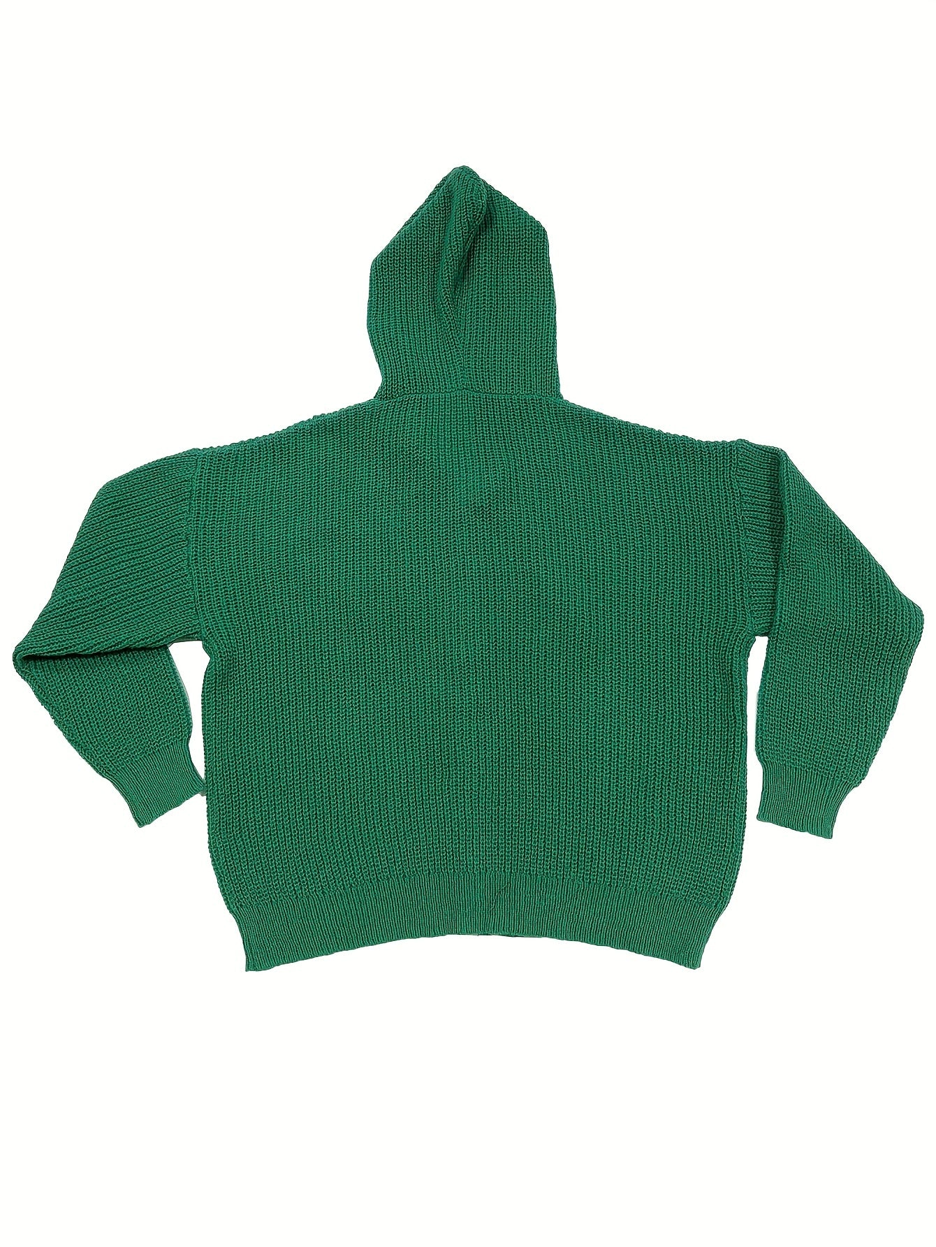  Solid Button Up Hooded Cardigan