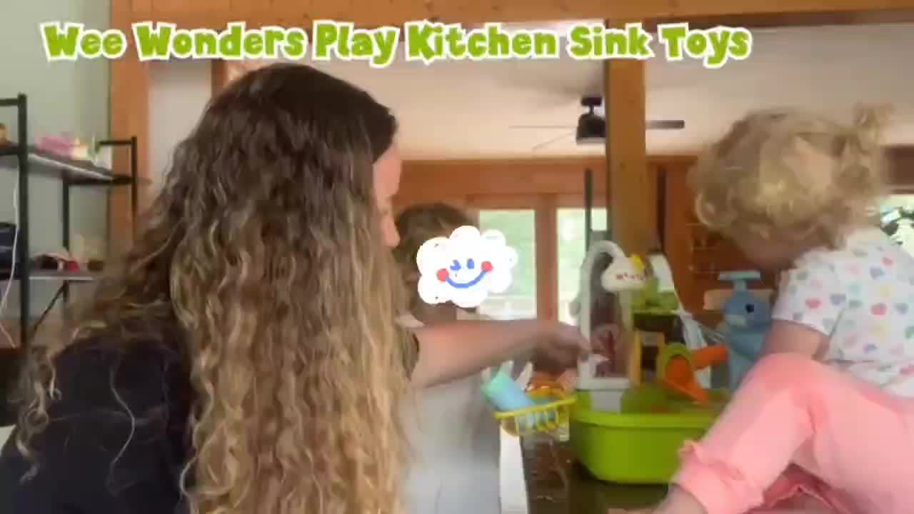Kids' Playset with Dishwasher & Water Bath Pretend Toy