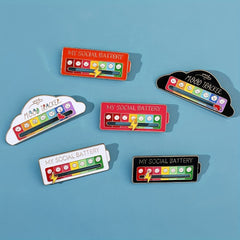Funny Seven Mood Enamel Pins Brooch Set Wallet Handbag Accessories