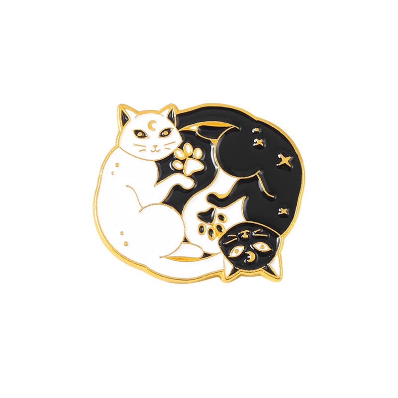 Yin Yang Eight Trigrams Enamel Pins Lucky Koi Brooch