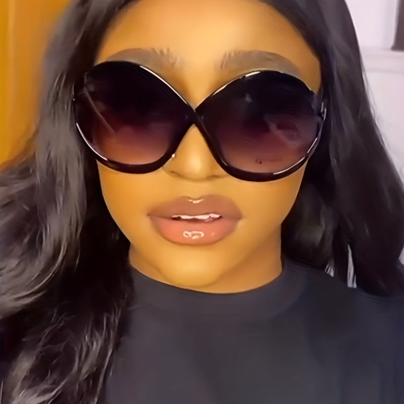 Oversized Round Sunglasses Gradient Lens Hollow Glasses UV400