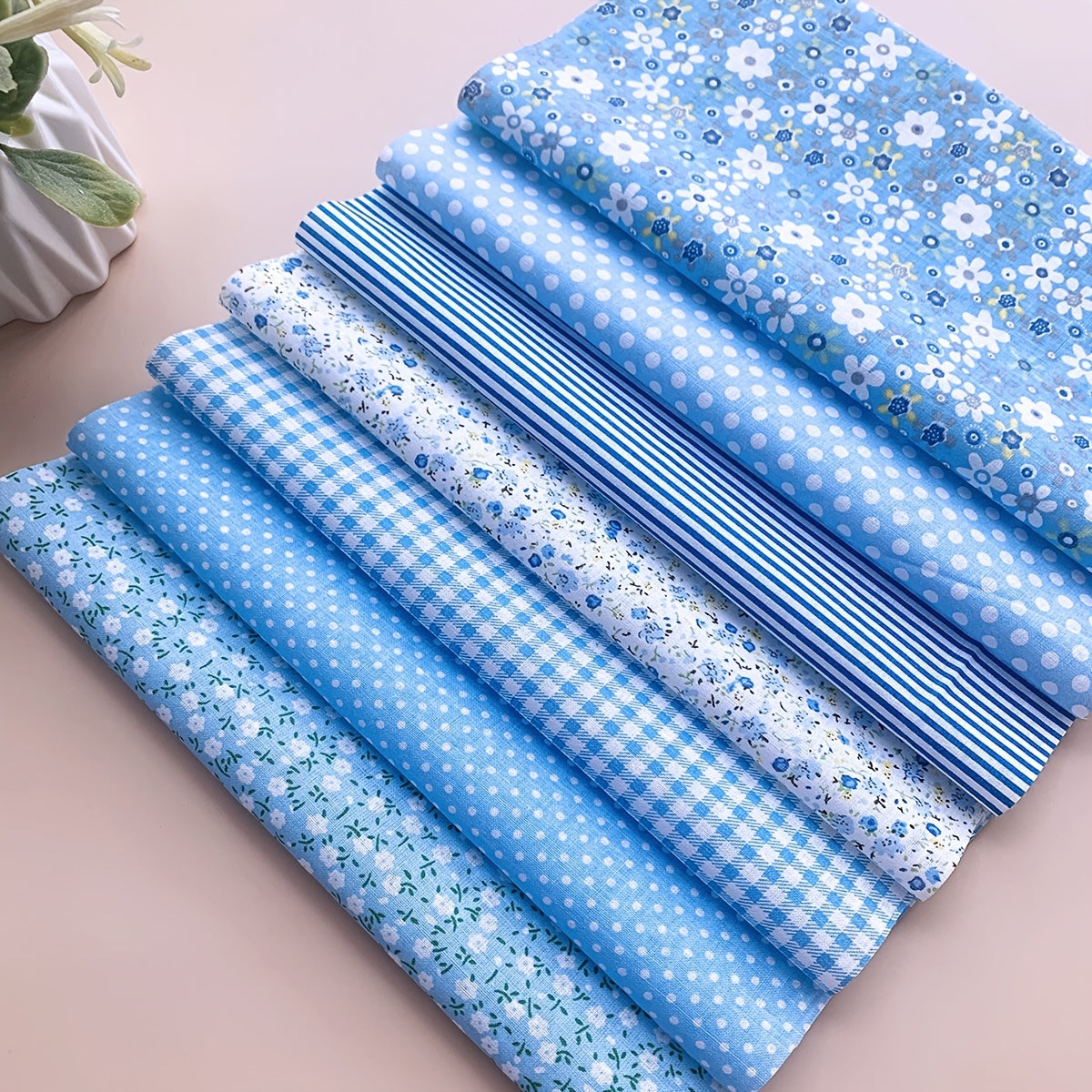 7pcs Cotton Sewing Small Cloth Head DIY Doll Clothes Patchwork Doll Quilt