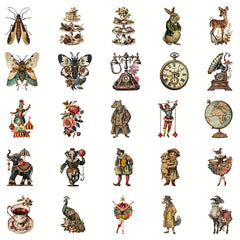 50 British Retro Cartoon Graffiti Stickers for Decoration