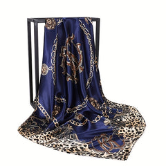 Leopard Chain Print Bandana Classic Satin Square Scarf