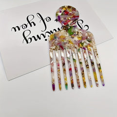 Vintage Floral Acetic Acid Comb for Hair Styling