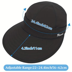 Womens 2 In 1 Zip Off Visor Ponytail Sun Hat UV Protection Sports Cap