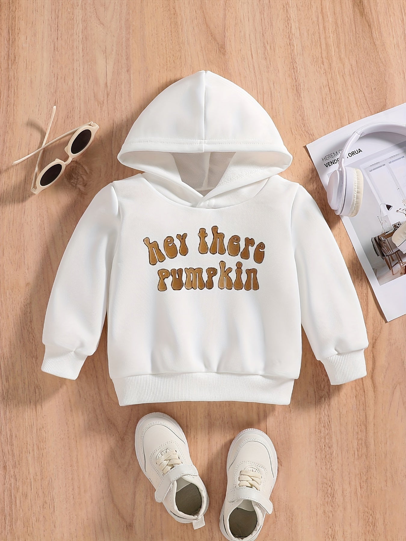 HEY THERE PUMPKIN Baby's Casual Pullover Hooded Sweatshirt
