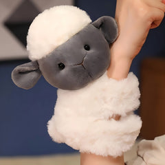 Soft Grey Sheep Plush Slap Bracelet - Cuddly Gift for Adults