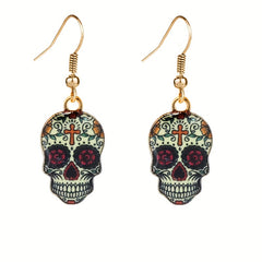 Halloween Party Funny Skull Ghost Head Earrings