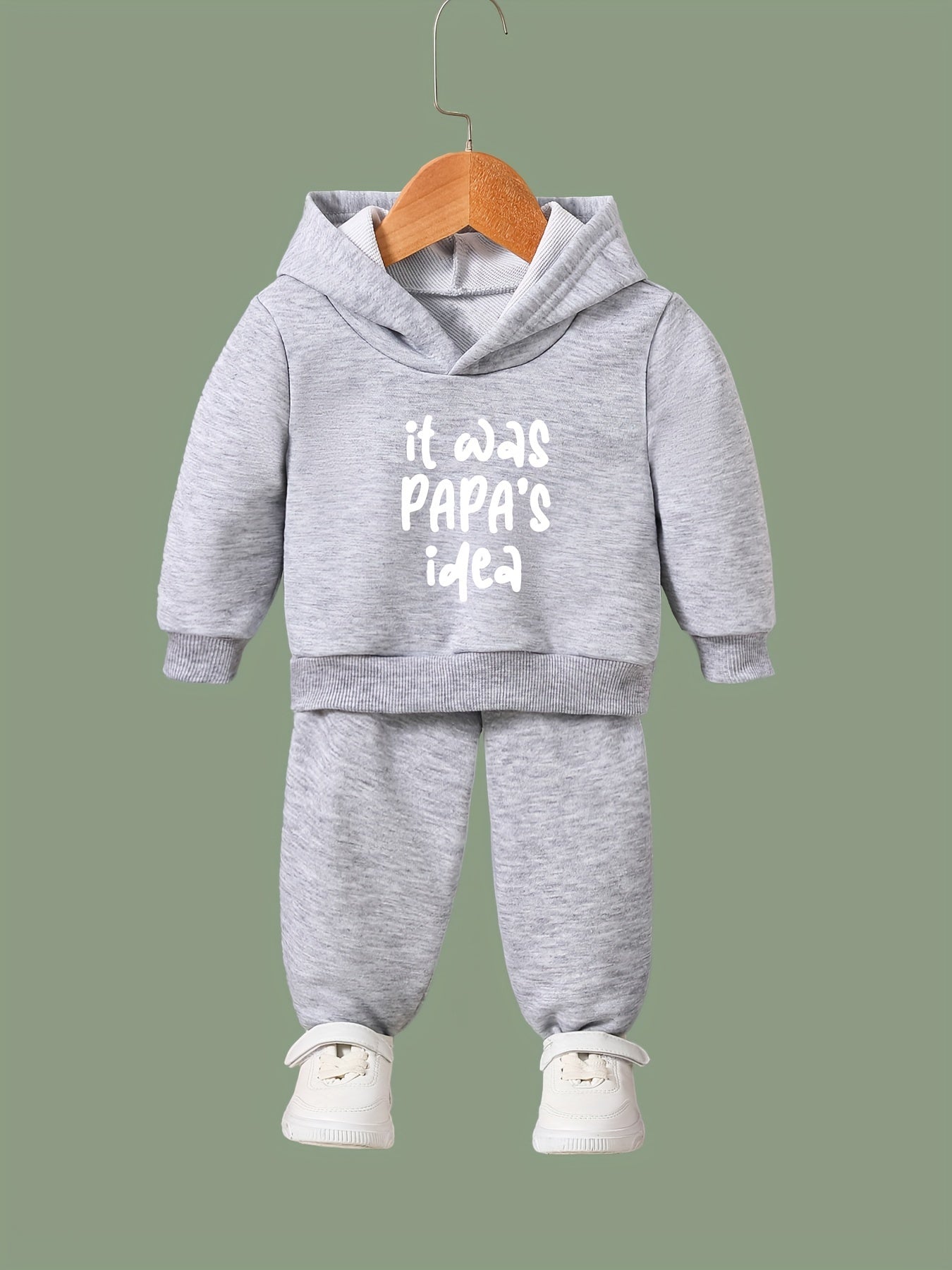 Papa's Idea Pattern Hoodie & Sweatpants Set