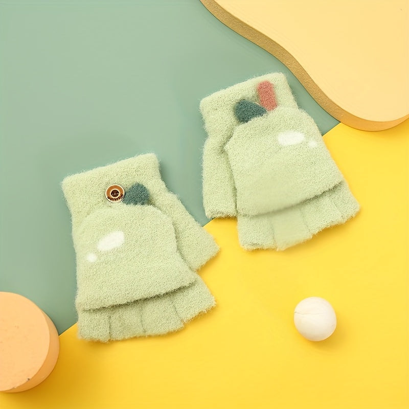 Kids Five Finger Warm Knitted Gloves for Winter