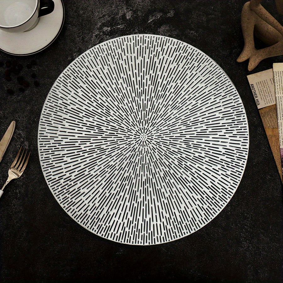 Golden Eye Of Heaven Pattern Placemats - Set of 6 - Round Hollow Design