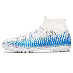 Boy's High Top Turf Football Boots TF Soccer Cleats