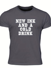 Men's Letter Print T Shirt for Summer Outdoor Activities
