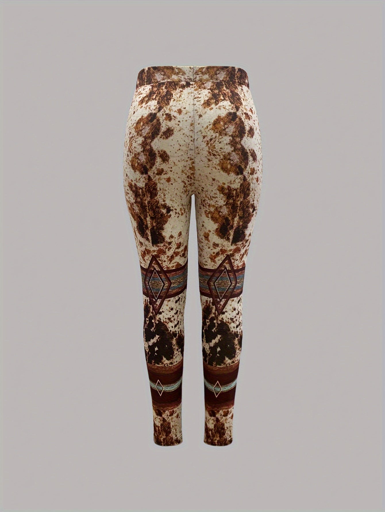  Geometric Print Tie Dye High Rise Skinny Pants
