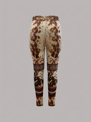  Geometric Print Tie Dye High Rise Skinny Pants