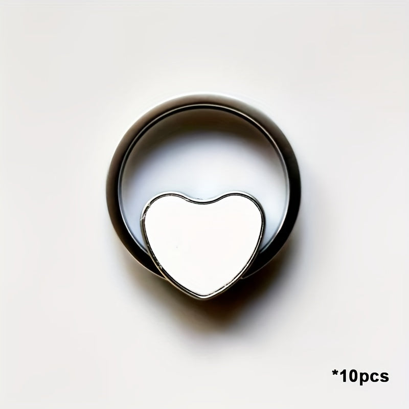 Metal Heart Keychains Double Sided Rotate Key Rings for Sublimation Blank Heart