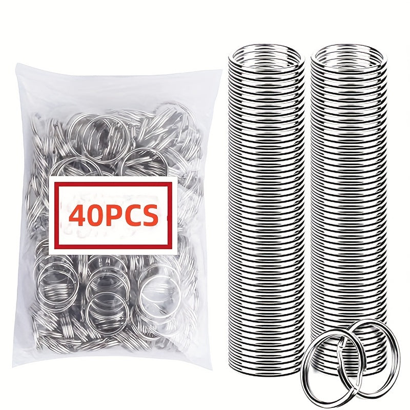 40pcs 100pcs Stainless Steel Key Ring Keychain with Hole
