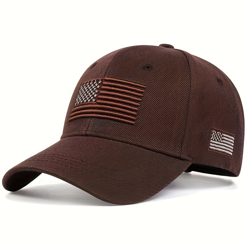 Mens American Flag Baseball Cap Adjustable Casual Hat Spring Autumn