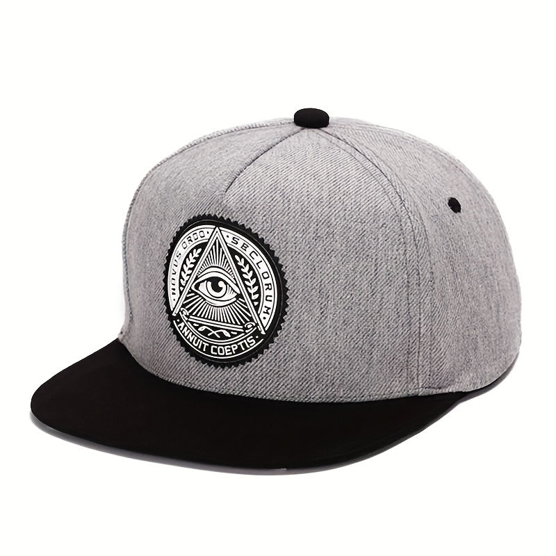 Men's Flat Brim Baseball Cap With Letter Embroidery