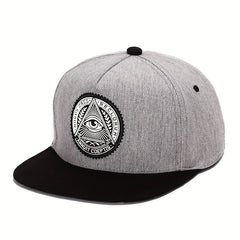 Men's Flat Brim Baseball Cap With Letter Embroidery