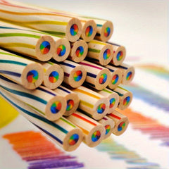 30 Rainbow Pencils Assorted Colors Durable Wooden w/ Metal Lead Casing