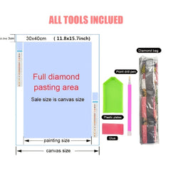 DIY 3D Diamond Painting Flower Butterfly Animal Cross Stitch Rhinestones 30x40cm