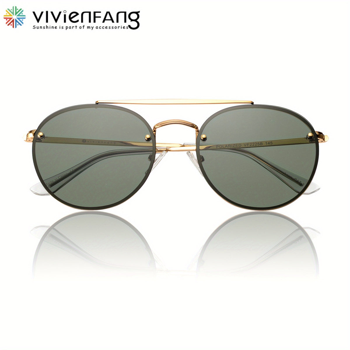 Retro Rimless Aviator Sunglasses Polarized UV Protection