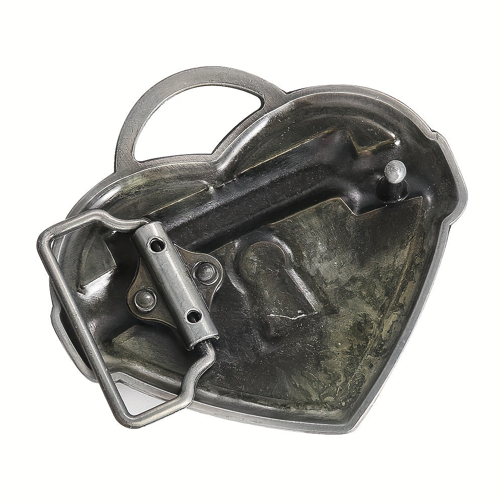 Heart Lock Keyhole TAKEN Metal Belt Buckle Couple Chars Western Cowboy Accessory