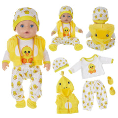 5pcs Yellow Duck Set for 17-18 inch Reborn Dolls and Girls