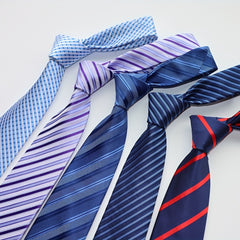 1200 Needles Men's Classic Stripe Neck Ties - Dark Party Gift