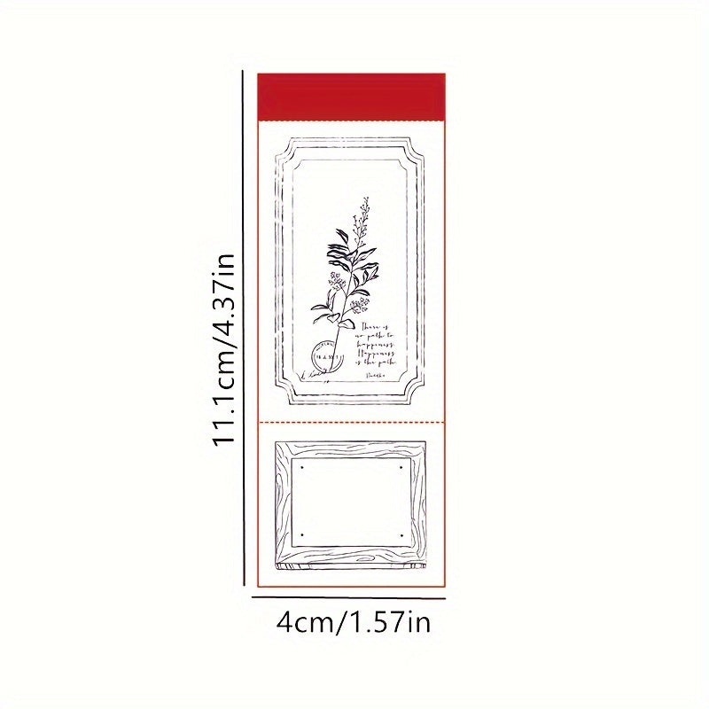 Retro Tearable Memo Book Floral Grid Message Note Pad