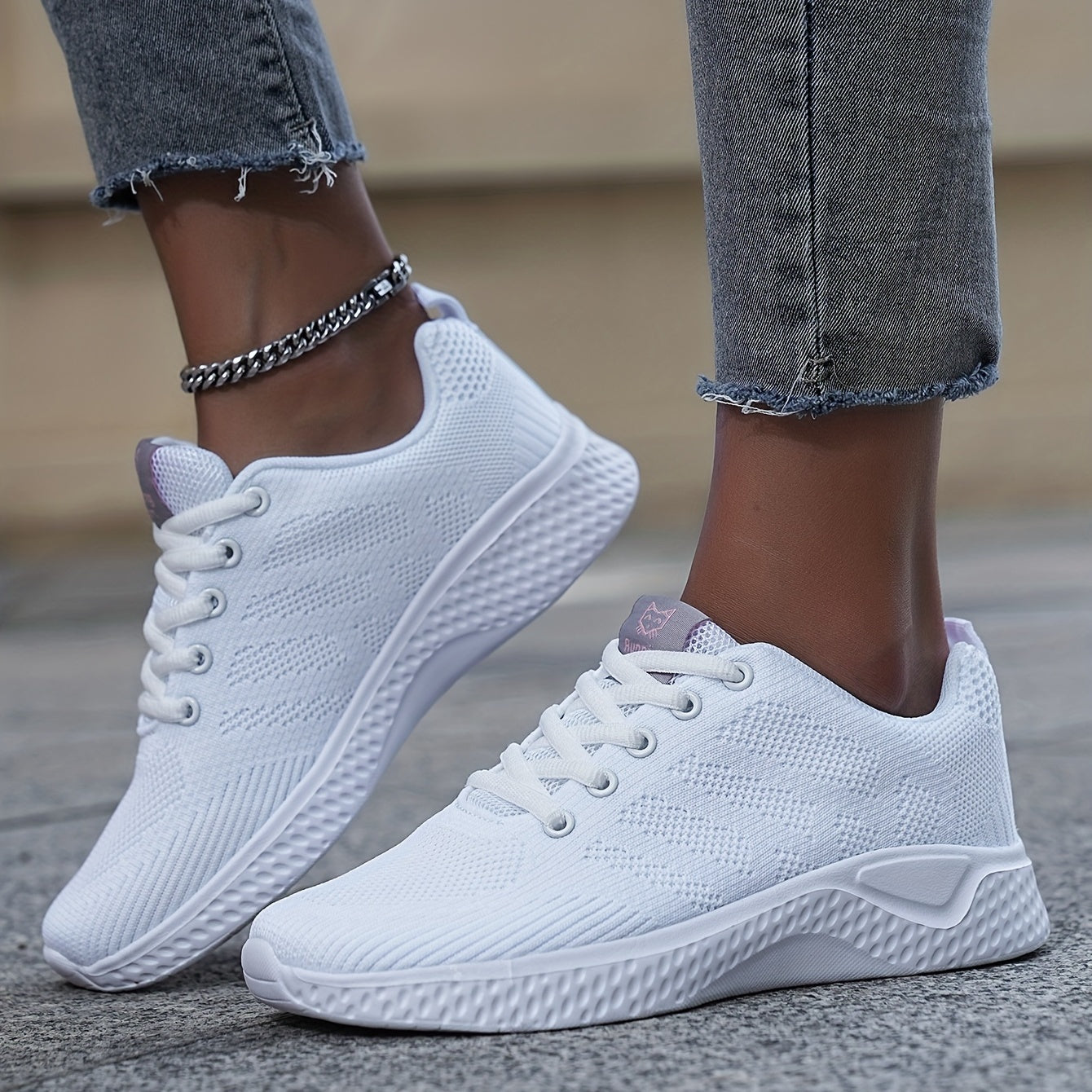 Mesh Sports Running Shoes Woven Breathable Sneakers Women's Footwear