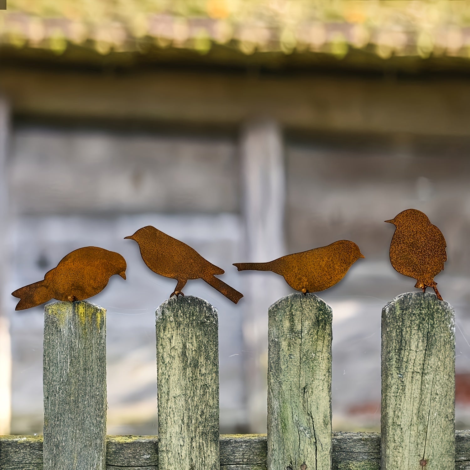 4pcs Metal Bird Silhouette Decorations for Gardens, Farmhouses, Outdoor Decor