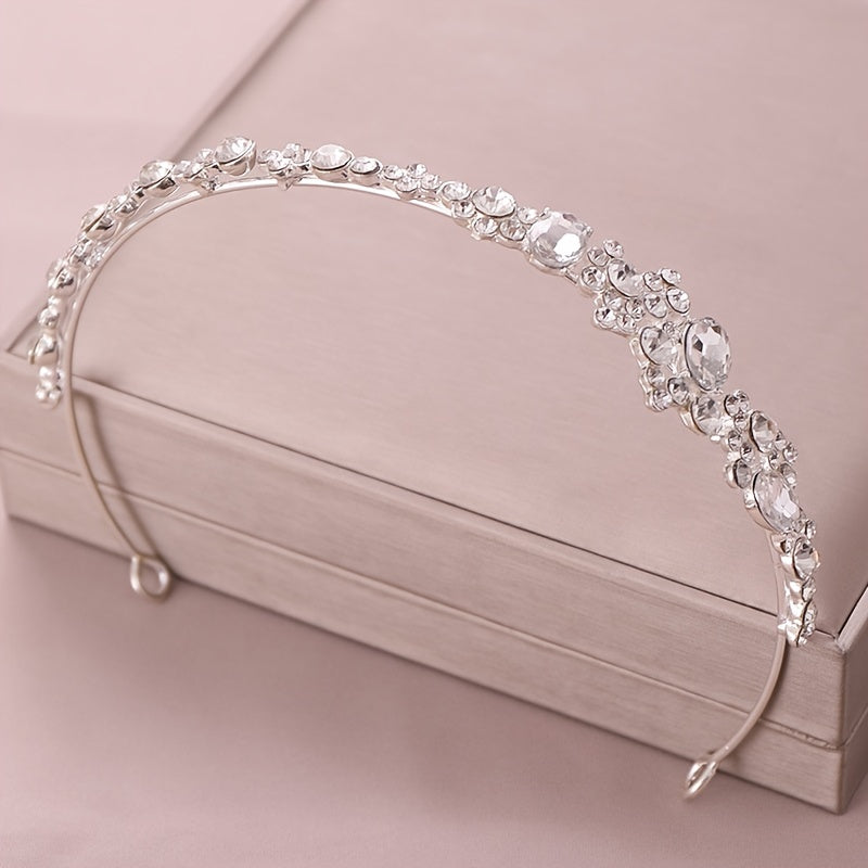 Golden Rhinestone Crystal Bridal Tiara Wedding Headband