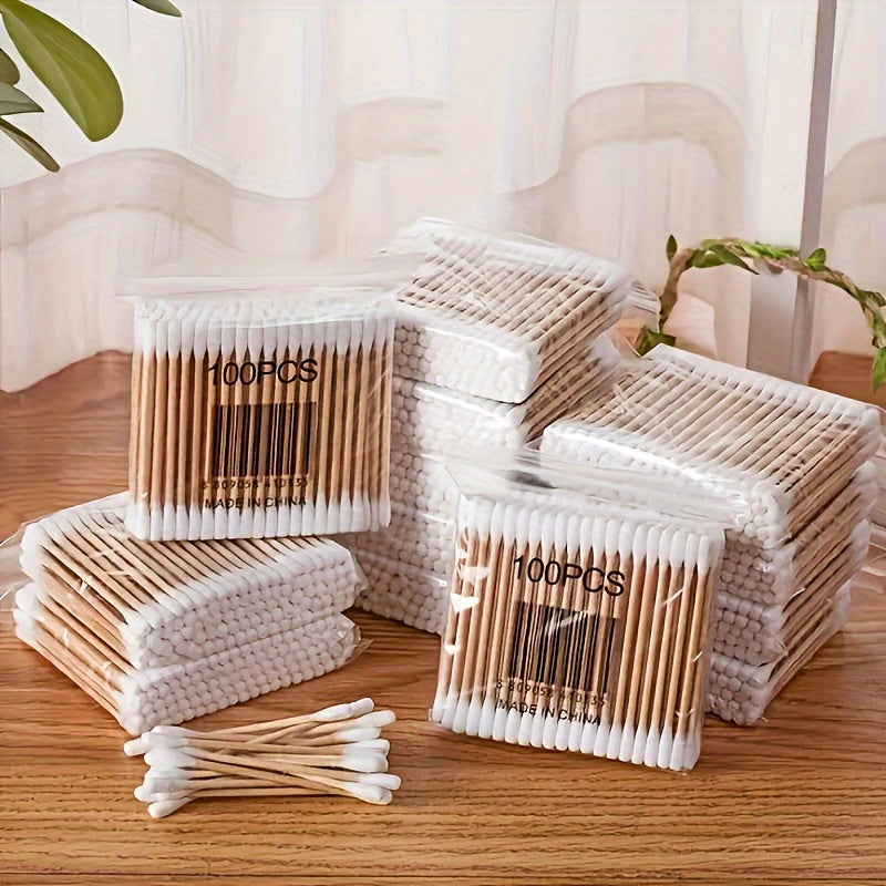 100pcs Double-headed Disposable Cotton Swabs Beauty Makeup Remover