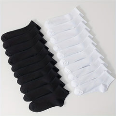 20 Pairs Comfy & Breathable Solid Socks Women's Stockings
