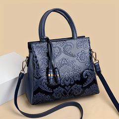 Large Red Tote Bag Adjustable Strap Zipper Closure