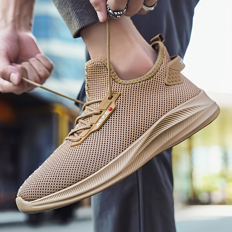 Men's Breathable Sneakers Comfy Non Slip Lace Up Shoes