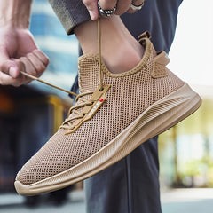 Men's Breathable Sneakers Comfy Non Slip Lace Up Shoes