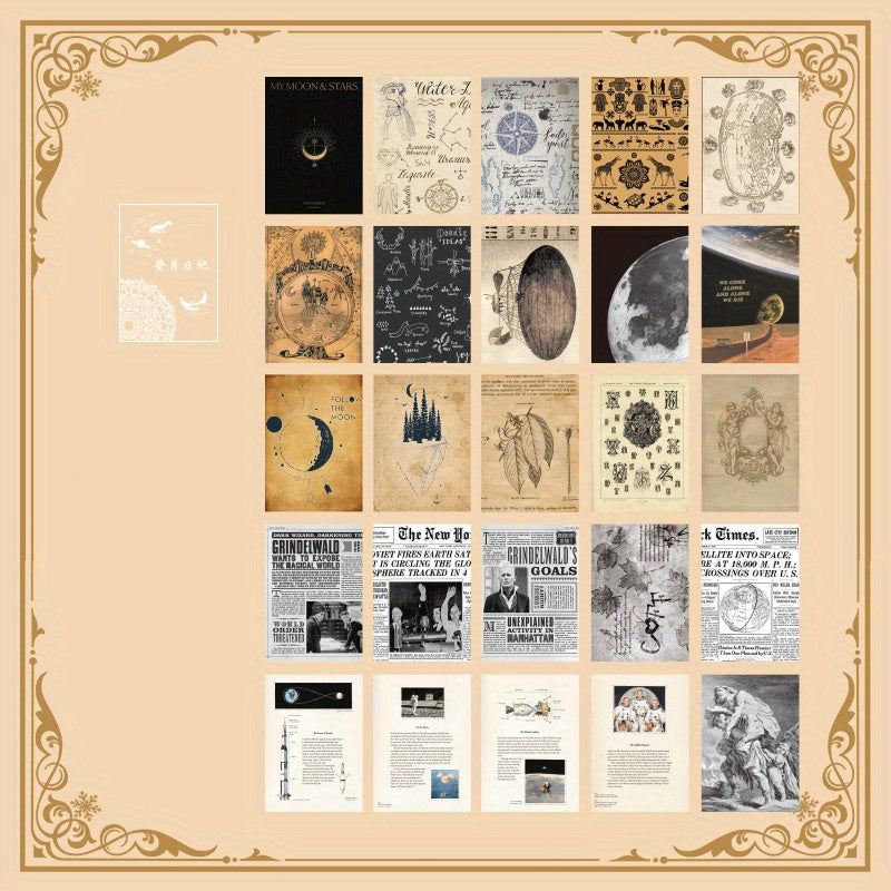 25 Sheets Vintage Memories Notebook Paper DIY Antique Ephemera Scrapbooking