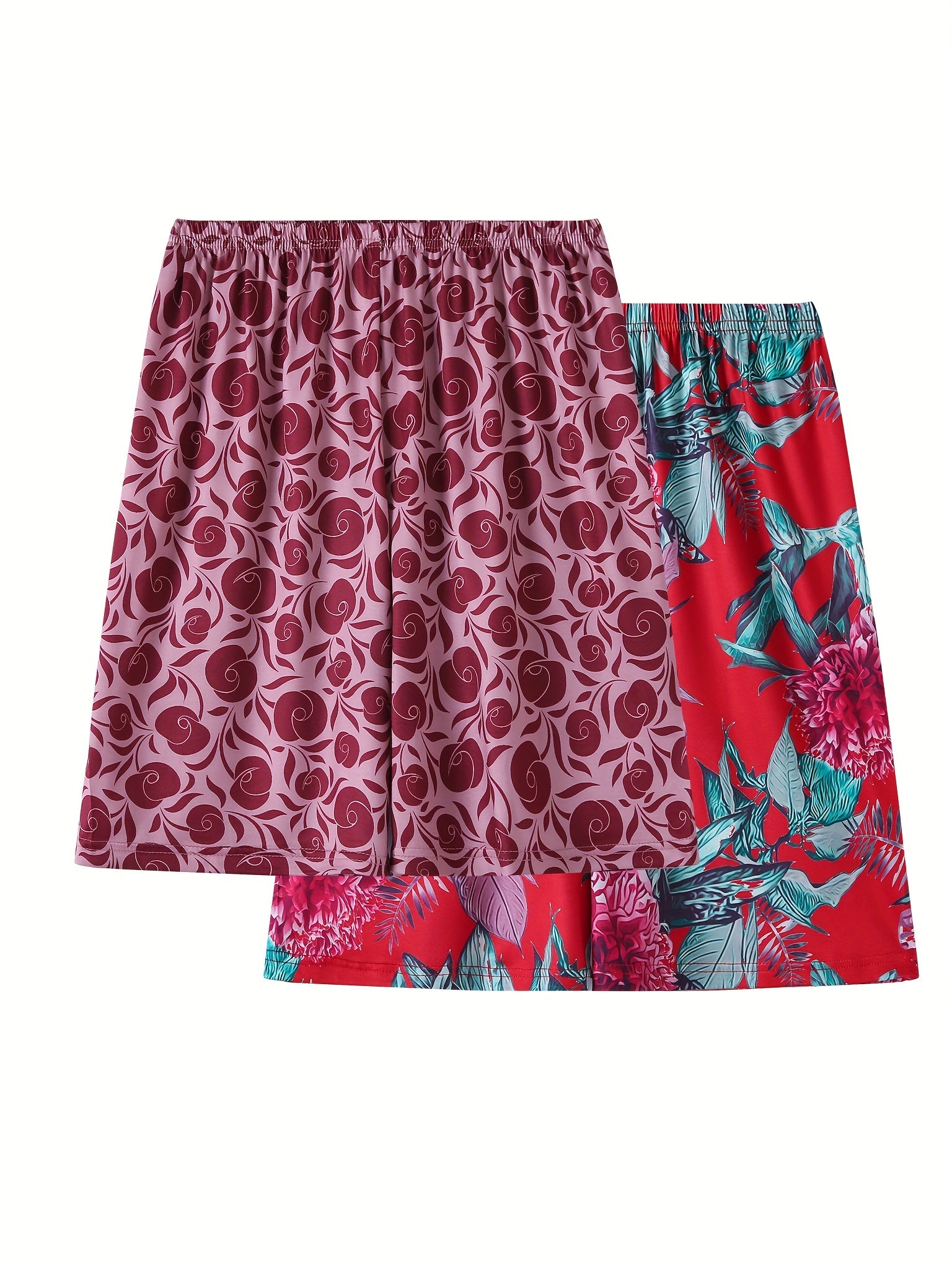 2 Pack Plus Size Boho Pajama Bottoms Set Women's Plus