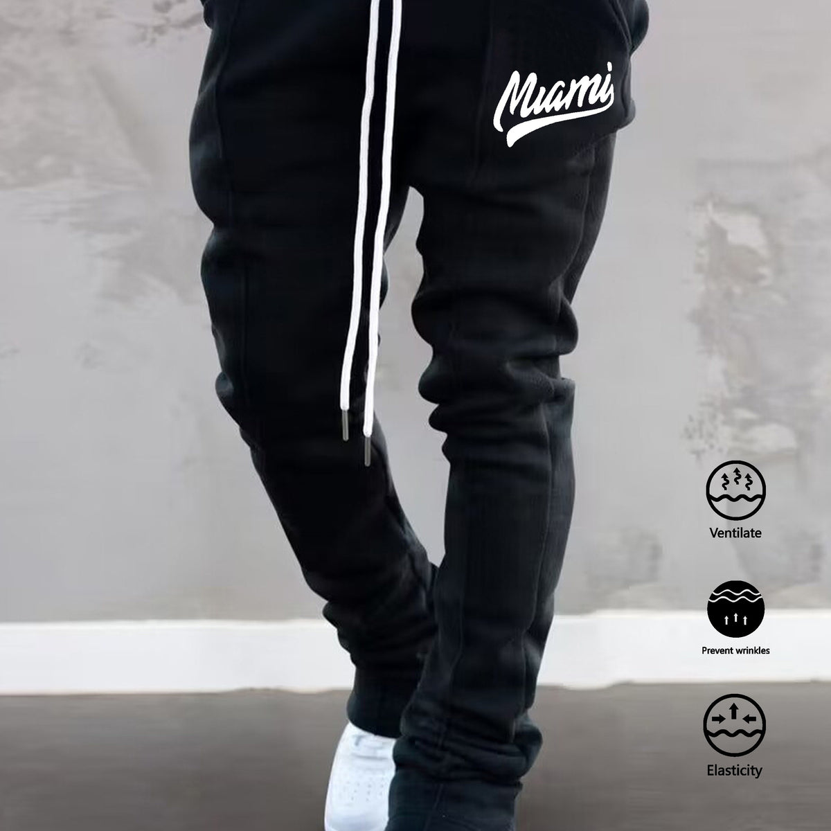 Men's Comfy Bell Bottom Pants Hip Hop Style Joggers
