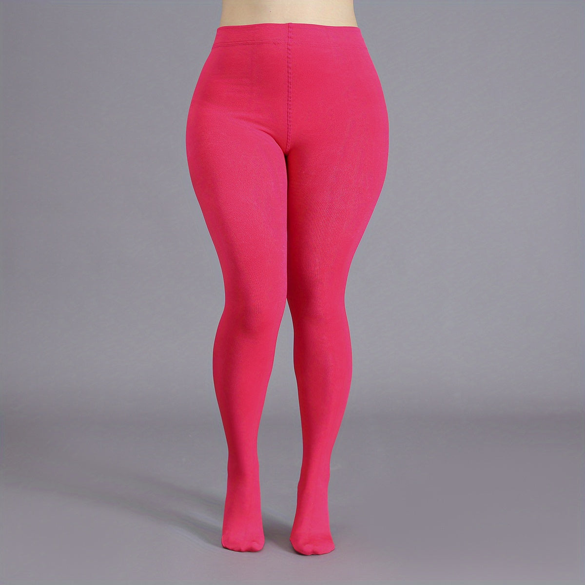  Solid High Rise Stretchy Pantyhose